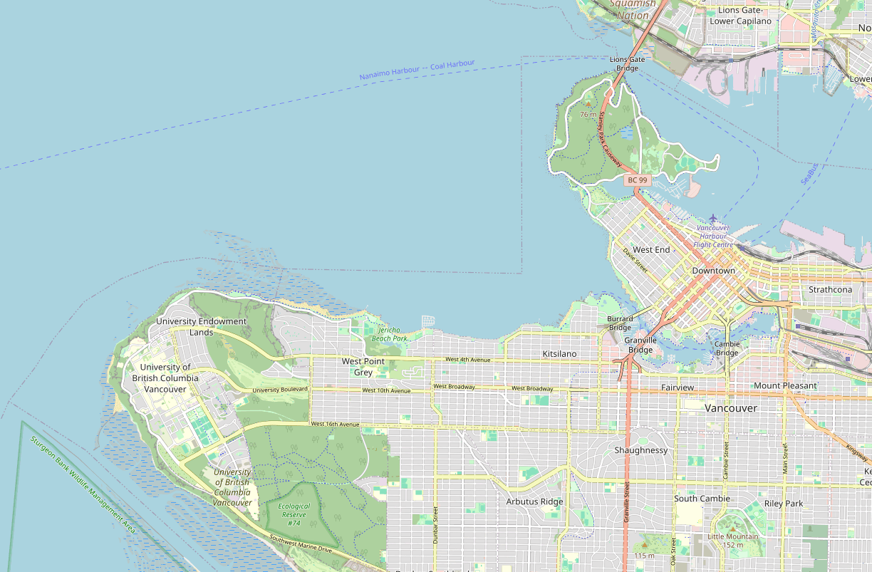 Map of English Bay and Jericho Beach